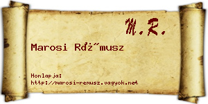 Marosi Rémusz névjegykártya